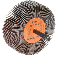 Flap Wheels-Coolcut Flap Wheels, Aluminum Oxide, 60 Grit, 3" x 1" x 1/4" Action Paper