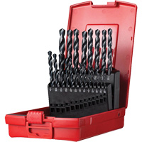 Jobber Length Drill Bit Set, 21 Pieces, High Speed Steel Action Paper