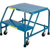 Rolling Step Ladder with Locking Step, 2 Steps, 18" Step Width, 19" Platform Height, Steel VC131 | Action Paper