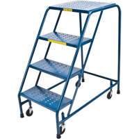 Rolling Step Ladder with Locking Step, 4 Steps, 18" Step Width, 37" Platform Height, Steel VC133 | Action Paper