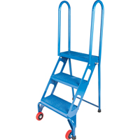 Portable Folding Ladder, 3 Steps, Perforated, 30" High VC437 | Action Paper