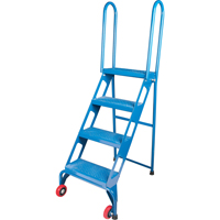 Portable Folding Ladder, 4 Steps, Perforated, 40" High VC438 | Action Paper