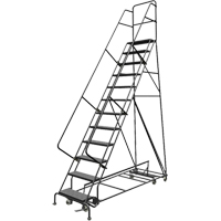 &eacute;chelles roulantes multidirectionnelles, 12 marches, Largeur de la marche 24", Hauteur de la plateforme 120", Acier Action Paper