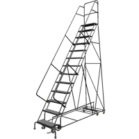 &eacute;chelles roulantes multidirectionnelles, 13 marches, Largeur de la marche 24", Hauteur de la plateforme 130", Acier Action Paper