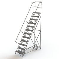 &eacute;chelles roulantes multidirectionnelles, 12 marches, Largeur de la marche 24", Hauteur de la plateforme 120", Acier Action Paper