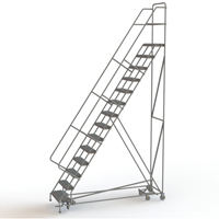 &eacute;chelles roulantes multidirectionnelles, 14 marches, Largeur de la marche 24", Hauteur de la plateforme 140", Acier Action Paper