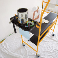 Jobsite Series 4' Safety Rail & Tool Shelf Scaffold Kit, Steel Frame, 49-1/2" D x 57-3/4" H Action Paper