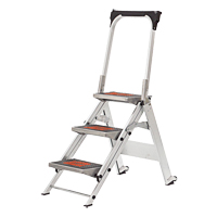 Safety Stepladder with Bar & Tray, 2.2', Aluminum, 300 lbs. Capacity, Type 1A Action Paper