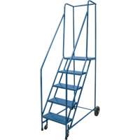 Rolling Step Ladder, 5 Steps, 18" Step Width, 46" Platform Height, Steel VD442 | Action Paper