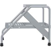 Aluminum Step Stand, 2 Step(s), 22-13/16" W x 24-9/16" L x 20" H, 500 lbs. Capacity VD457 | Action Paper