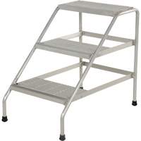 Aluminum Step Stand, 3 Step(s), 22-13/16" W x 34-9/16" L x 30" H, 500 lbs. Capacity VD459 | Action Paper