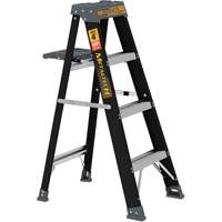 Step Ladder with Paint Tray, 4', Fibreglass, 250 lbs. Capacity, Type 1 Action Paper