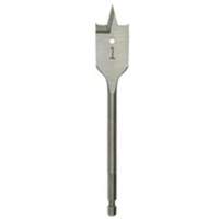 Flat Boring Bit, 1-1/8" Diameter, 1/4" Hex Shank, 6" Length Action Paper