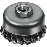 Knot Wire Cup Brush, 3" Dia. x 5/8"-11 Arbor VF915 | Action Paper
