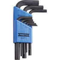 Short-Arm Hex Key Set, 9 Pcs., Metric Action Paper