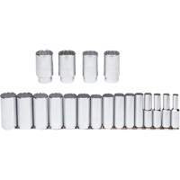 Socket Set, 19 Pcs, 1/2" Drive Size, Deep Action Paper