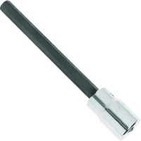Extra-Long Bit Socket, Hex, 1/4" x 4-5/8" L, 1/2" Square Drive Drive Action Paper