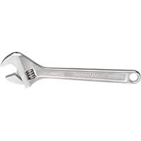 Adjustable Wrench, 12-1/8" L, 1-19/32" Max Width, Chrome Action Paper