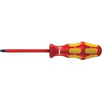 Insulated Square Plus Screwdriver, #2 Tip, Round, 8-1/16" L, Plastic Handle Action Paper