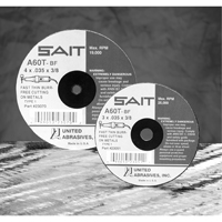 Meule &agrave; tronçonner, 5" x 0,045", Arbre de 7/8", Type 27, Oxyde d'aluminium/C&eacute;ramique, 12 200 Tr/min Action Paper