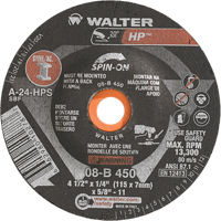 Meule HP vissable, 4-1/2" x 1/4", Arbre de 5/8"-11, Type 27S Action Paper