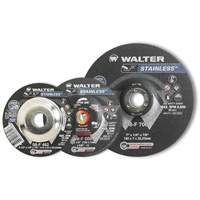 STAINLESS Grinding and Cutting Wheel, 4-1/2" x 1/4", 5/8"-11 Arbor, Type 28S, Aluminum Oxide, 13300 RPM Action Paper