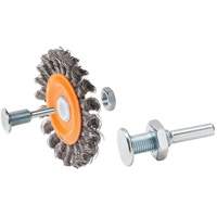 Reversible Mounted Knot-Twisted Wire Wheel, 4" Dia., 0.0118" Fill, 5/8" Arbor, Steel VV799 | Action Paper