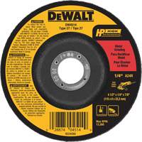 High Performance Metal Grinding Wheel, 4-1/2" x 1/4", 7/8" arbor, Aluminum Oxide, Type 27 WO048 | Action Paper