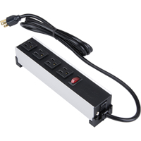 Indoor Brushed Aluminum Power Bar, 4 Outlet(s), 6' Action Paper