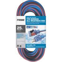 Arctic Blue TPE-Rubber Locking Extension Cord, All-Weather, SJEOW, 12/3 AWG, 15 A, 25' Action Paper