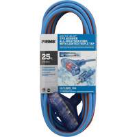 Arctic Blue TPE-Rubber Extension Cord, All-Weather, SJEOW, 12/3 AWG, 15 A, 3 Outlet(s), 25' Action Paper