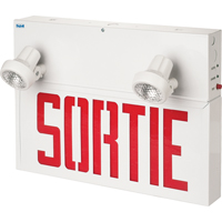 Stella Combination Signs - Sortie, LED, Hardwired, 17-1/2" L x 12-1/2" W, French Action Paper