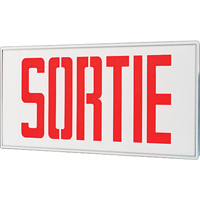 Stella Exit Signs - Sortie, LED, Hardwired, 17-1/2" L x 18-1/2" W, French Action Paper