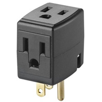 Grounded Triple Cube, 3 Outlet(s), None, 15 Amps, 1875 W, 125 V Action Paper