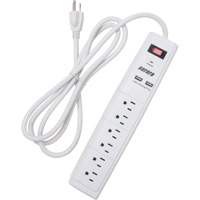 USB Charging Surge Protector, 6 Outlets, 1200 J, 1875 W, 6' Cord Action Paper