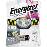 Vision Ultra Industrial Headlamp, LED, 450 Lumens, 2 Hrs. Run Time, AAA Batteries Action Paper