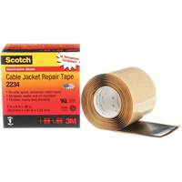 Scotch&reg; Cable Jacket Repair Tape, 51 mm (2") x 1.8 m (6'), Black, 60 mils Action Paper