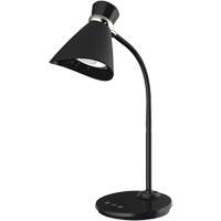 Desk Lamp, 6 W, LED, 16" Neck, Black Action Paper
