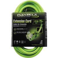 Flexzilla&reg; Pro Industrial Extension Cord, All-Weather, SJTW, 12/3 AWG, 15 A, 25' Action Paper