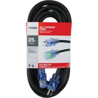 All-Rubber Extension Cord, Outdoor, SJOOW, 12/3 AWG, 15 A, 25' Action Paper