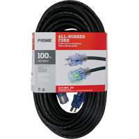 All-Rubber™ Outdoor Extension Cord, SJOOW, 12/3 AWG, 15 A, 100' XI529 | Action Paper