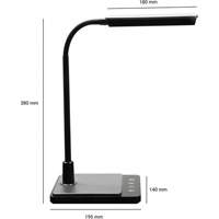 Goose Neck Desk Lamp with USB Charger, 8 W, LED, 15" Neck, Black XI752 | Action Paper