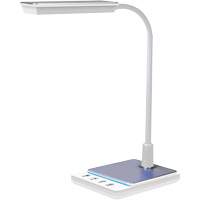 Goose Neck Desk Lamp with USB Charger, 8 W, LED, 15" Neck, White XI753 | Action Paper