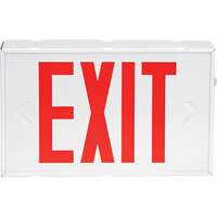 Exit Sign, LED, Battery Operated/Hardwired, 12-1/5" L x 7-1/2" W, English XI788 | Action Paper