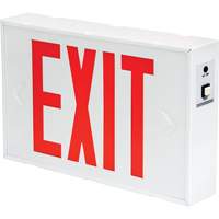 Exit Sign, LED, Battery Operated/Hardwired, 12-1/5" L x 7-1/2" W, English XI788 | Action Paper