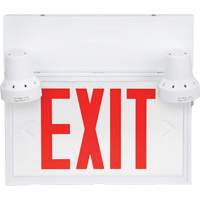 Exit Sign with Security Lights, LED, Battery Operated/Hardwired, 12-1/10" L x 11" W, English Action Paper