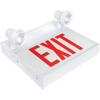 Exit Sign with Security Lights, LED, Battery Operated/Hardwired, 12-1/10" L x 11" W, English XI789 | Action Paper