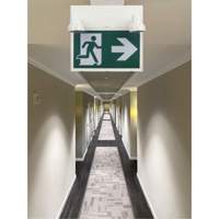 Running Man Sign with Security Lights, LED, Battery Operated/Hardwired, 12-1/10" L x 11" W, Pictogram Action Paper