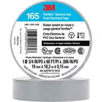 Temflex™ General Use Vinyl Electrical Tape 165, 19 mm (3/4") x 18 M (60'), Grey, 6 mils XI864 | Action Paper