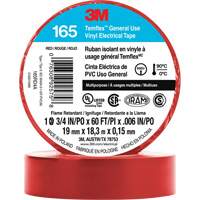 Temflex™ General Use Vinyl Electrical Tape 165, 19 mm (3/4") x 18 M (60'), Red, 6 mils XI867 | Action Paper